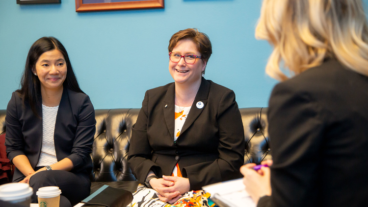Advocates meeting with representatives and staff on Capitol Hill.