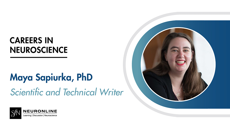 Careers in Neuroscience thumbnail with Sapiurka's headshot 