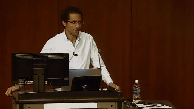 Erich Jarvis presenting at the Icahn School of Medicine at Mount Sinai