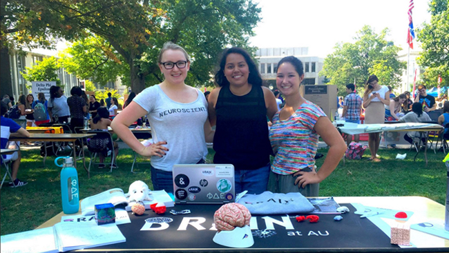 Samantha White and friends at an outreach event