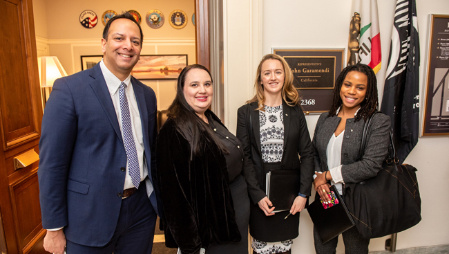 Image of four SfN representatives at Capitol Hill Day 2019