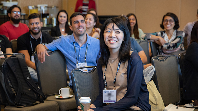 Smiling attendees at Neuroscience 2018