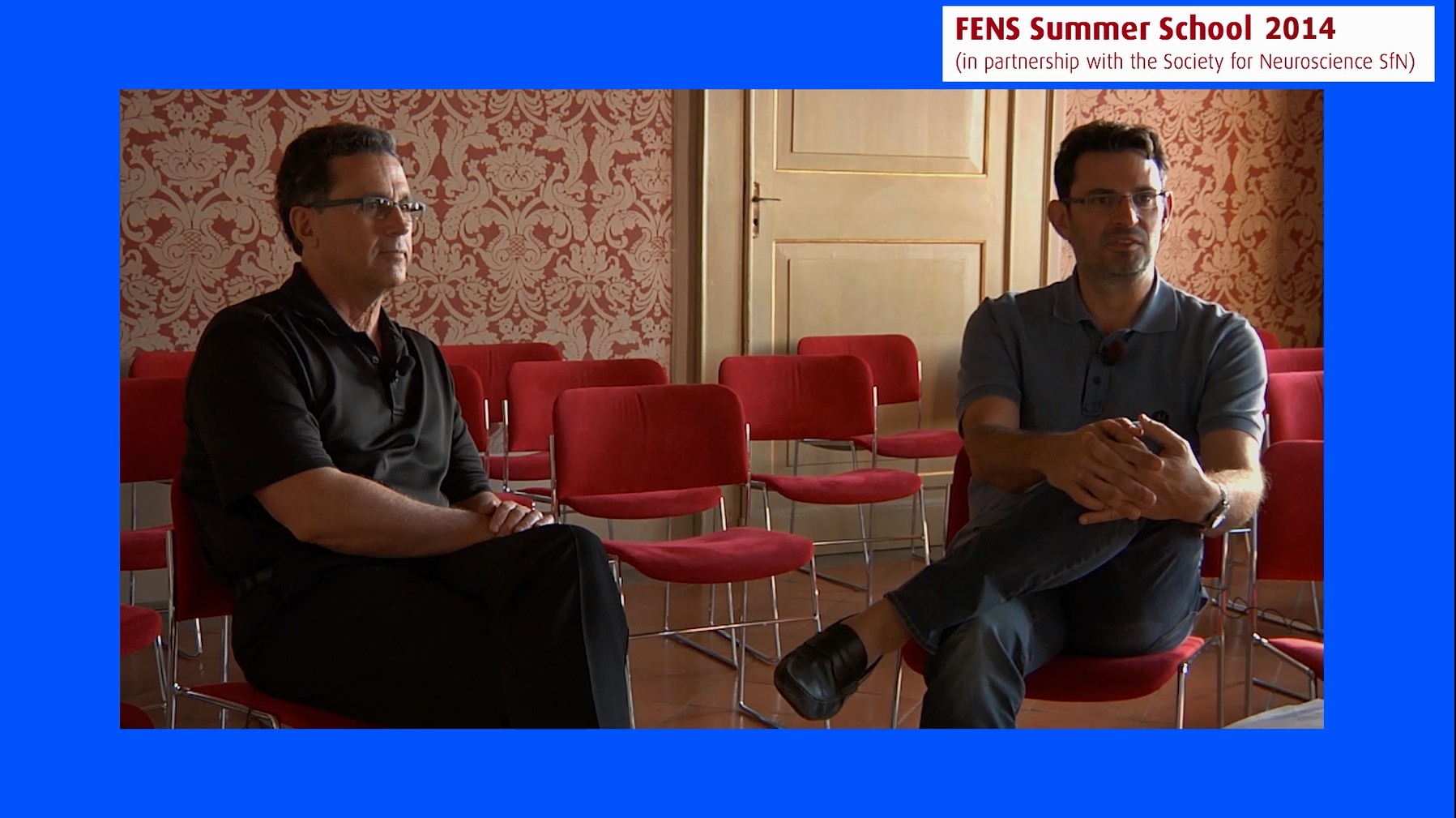 Oscar Marin and David Lewis sitting and talking to someone off the screen