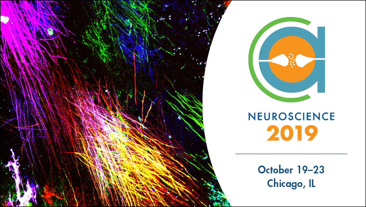 Neuroscience 2019 advertisement logo with generic science image